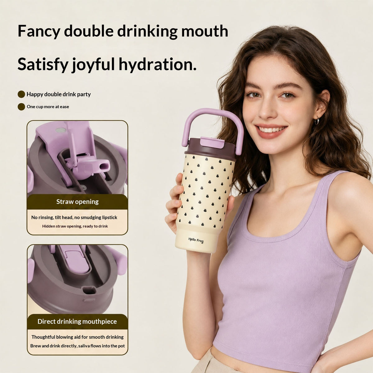 Dual-use straw water bottle