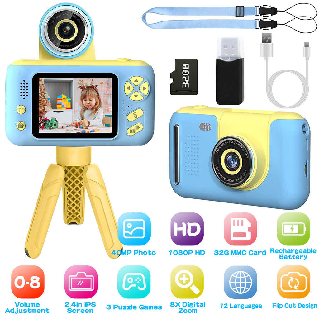 Caméra numérique 1Pc Kids avec objectif Flip Enfants Vidéo Caméscope Jouet de Noël Gif