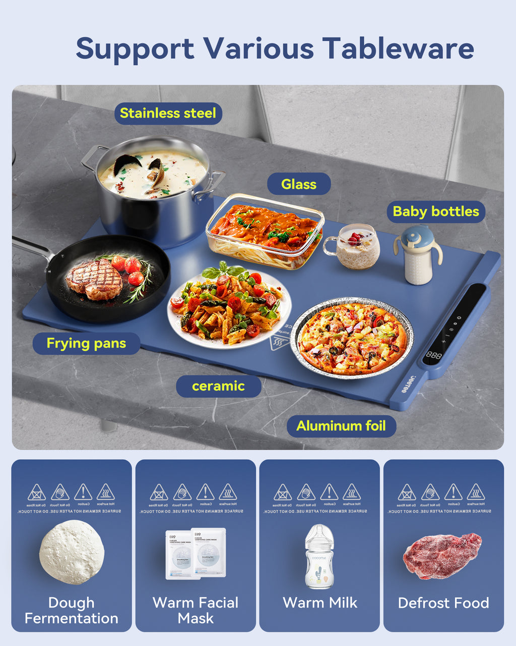 Plaque de chauffage pour aliments en silicone