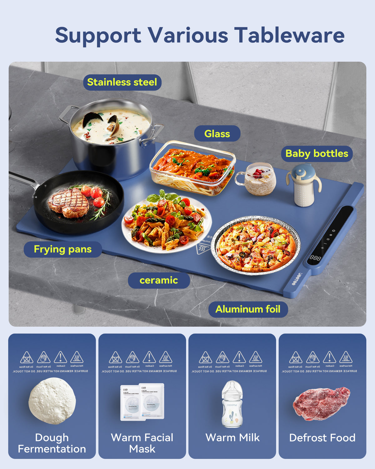 Plaque de chauffage pour aliments en silicone
