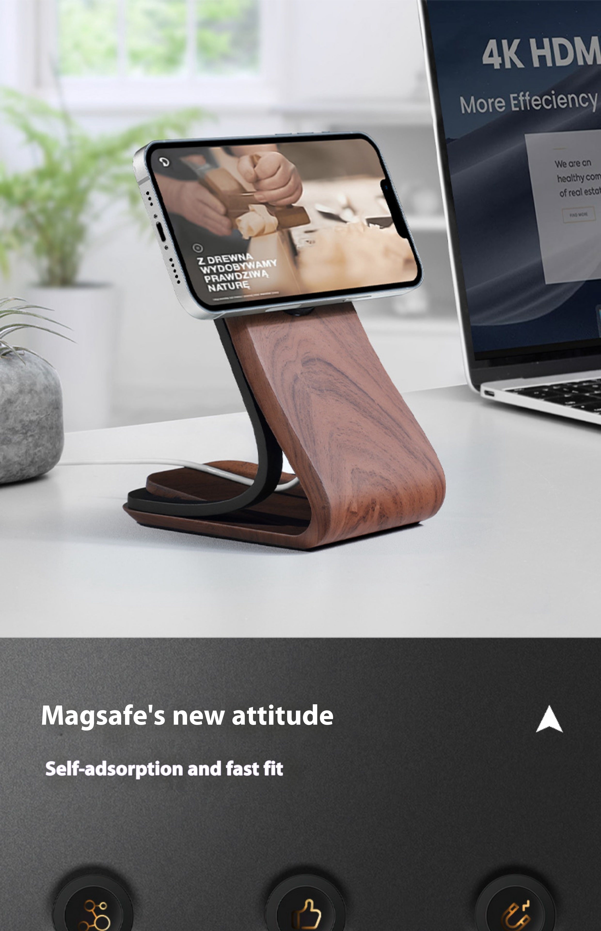 Porte-téléphone mobile Magsafe charge magnétique