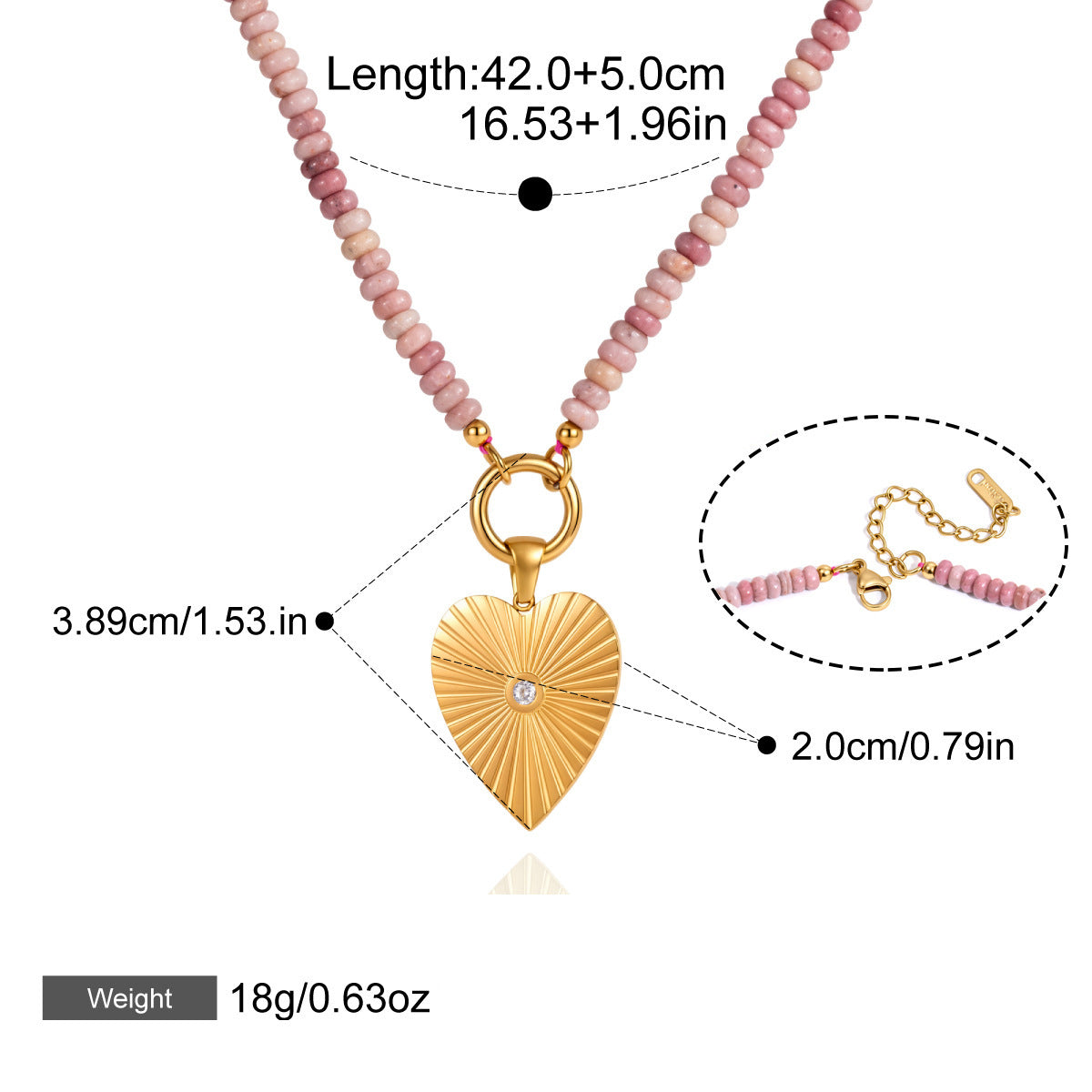 Collier en acier titane pierre naturelle léger de luxe et style de niche