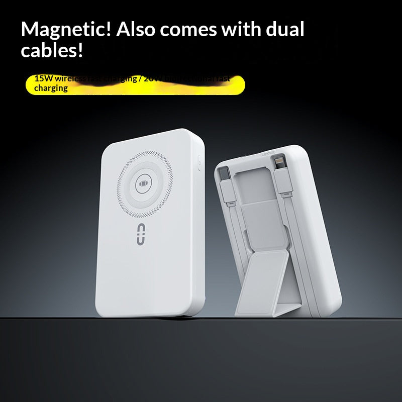 Chargeur sans fil magnétique avec support à double bobine intégré
