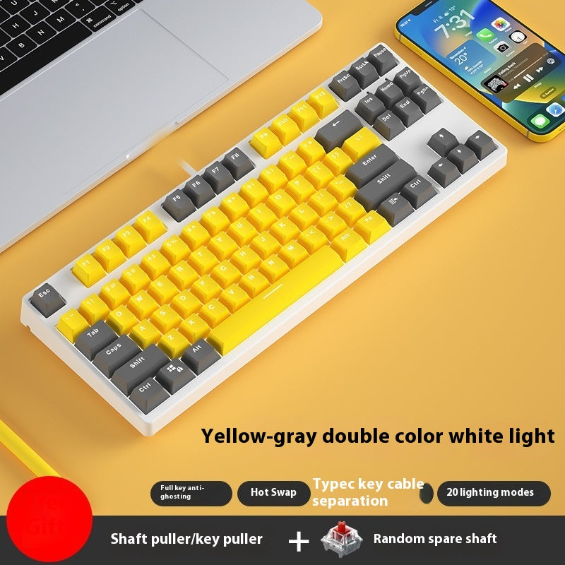 87 Clé filaire prise de jeu deux couleurs clavier mécanique