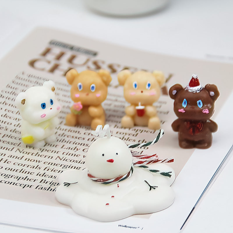 Bougie d'ours mignon Cake DIY Anniversaire Aromathérapie Bougie Silicone Moule de cuisson