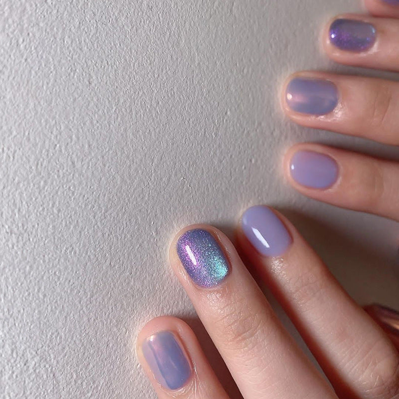 Faux ongles Aurora éblouissants Manucure courte 24 pièces