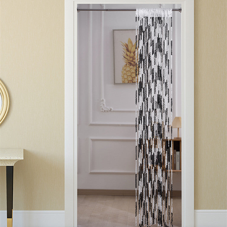 Pour le salon Partition Rideau Ligne Perle Rideau de porte Punch-free Mariage Argent Silk T