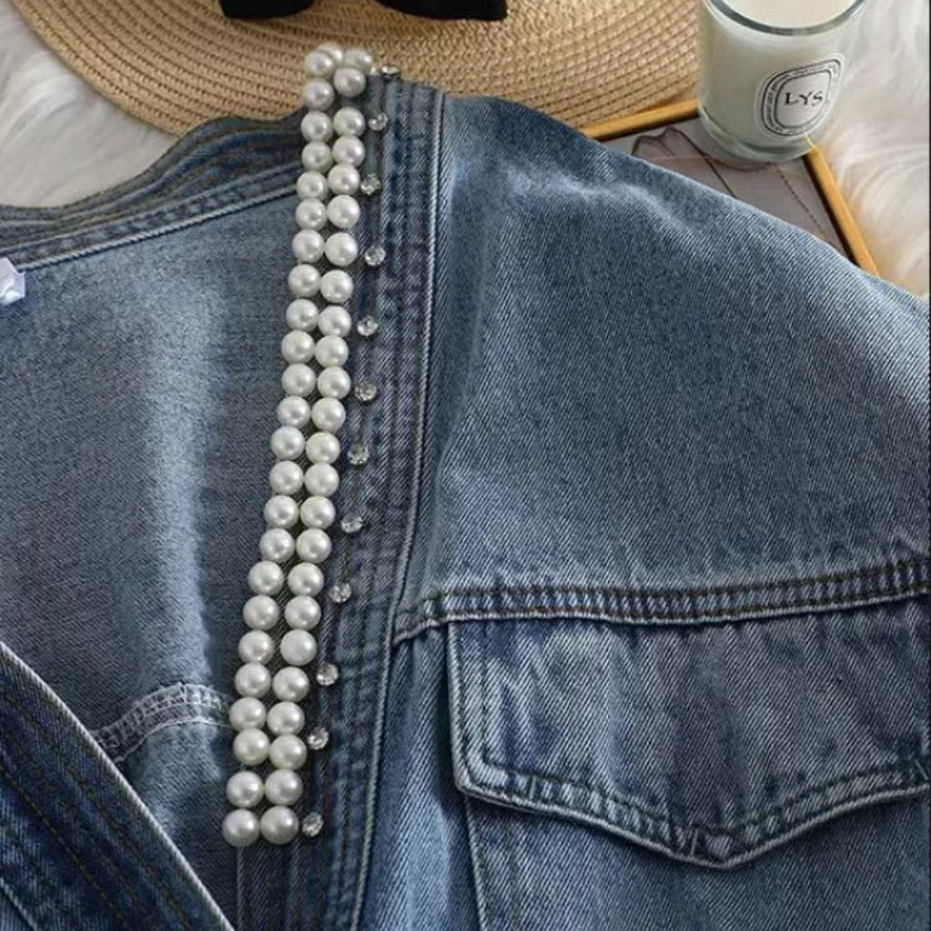 Veste de denim courte polyvalente pour filles