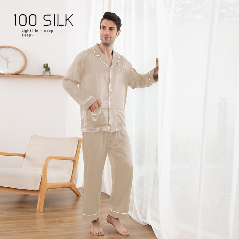 Pyjama en soie pour hommes 22 M Lapel en soie de mûre lourde