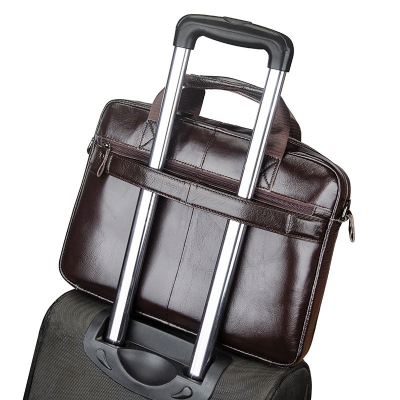 Sac à main Cowhide hommes affaires grande capacité