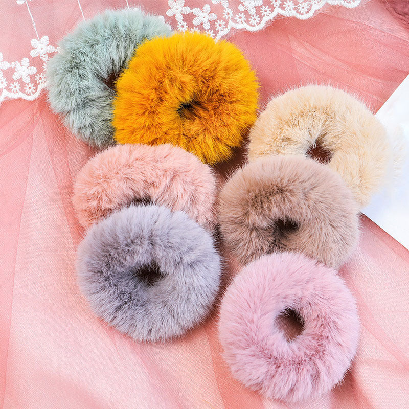 Faux fourrure des femmes en peluche de couleur solide