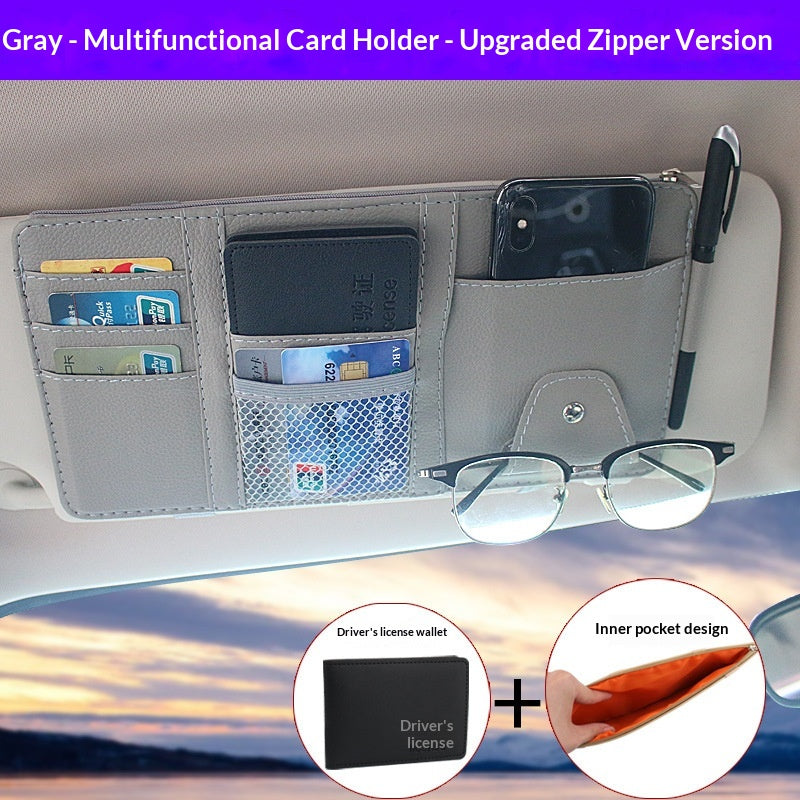 Zippered voiture carte d'affaires et porte-vitres