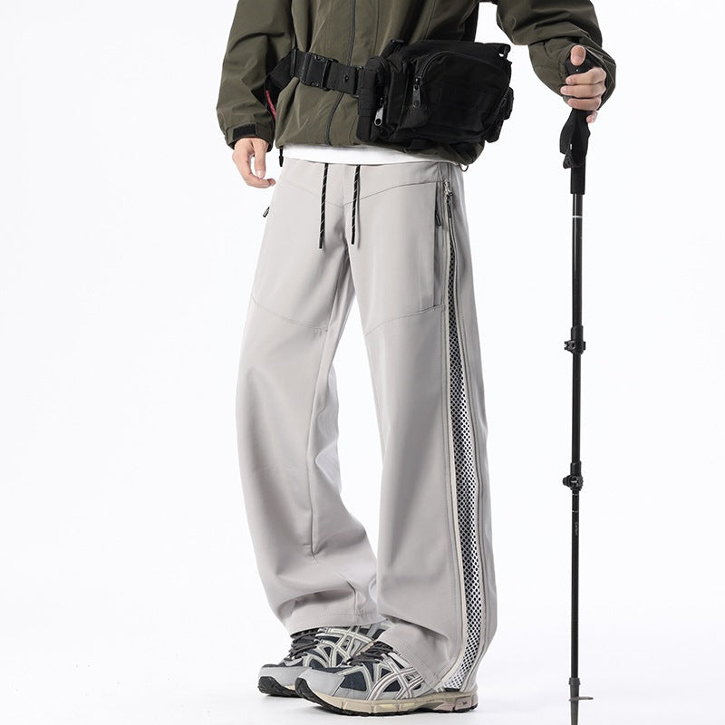 Pantalon en coque souple style américain avec fermeture zippée