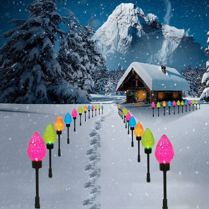 Jardin de pelouse de Noël Lampe de sol décorative Lumière fraise