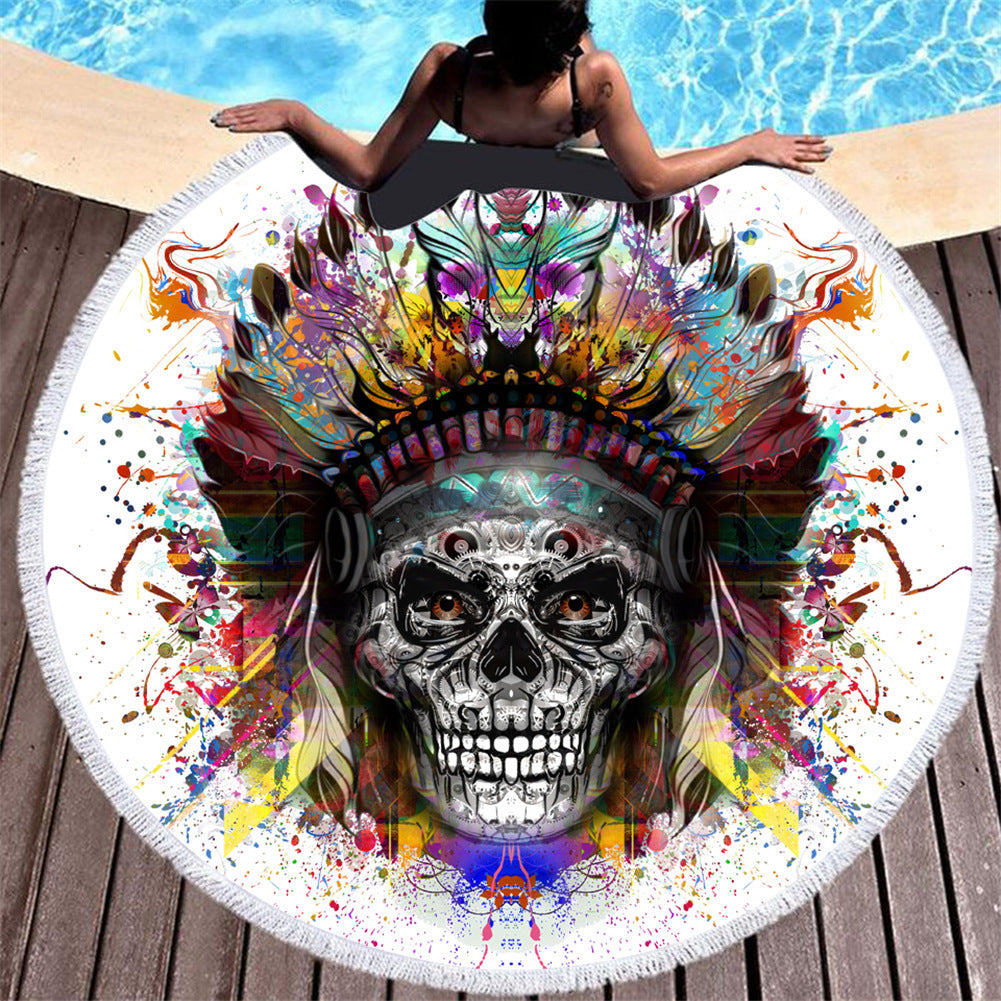 Serviette de plage ronde en fibre