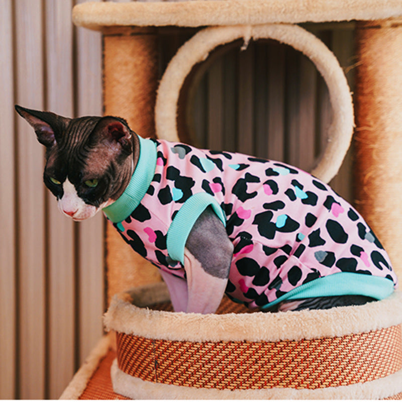 Chemise sans cheveux en coton pur chat
