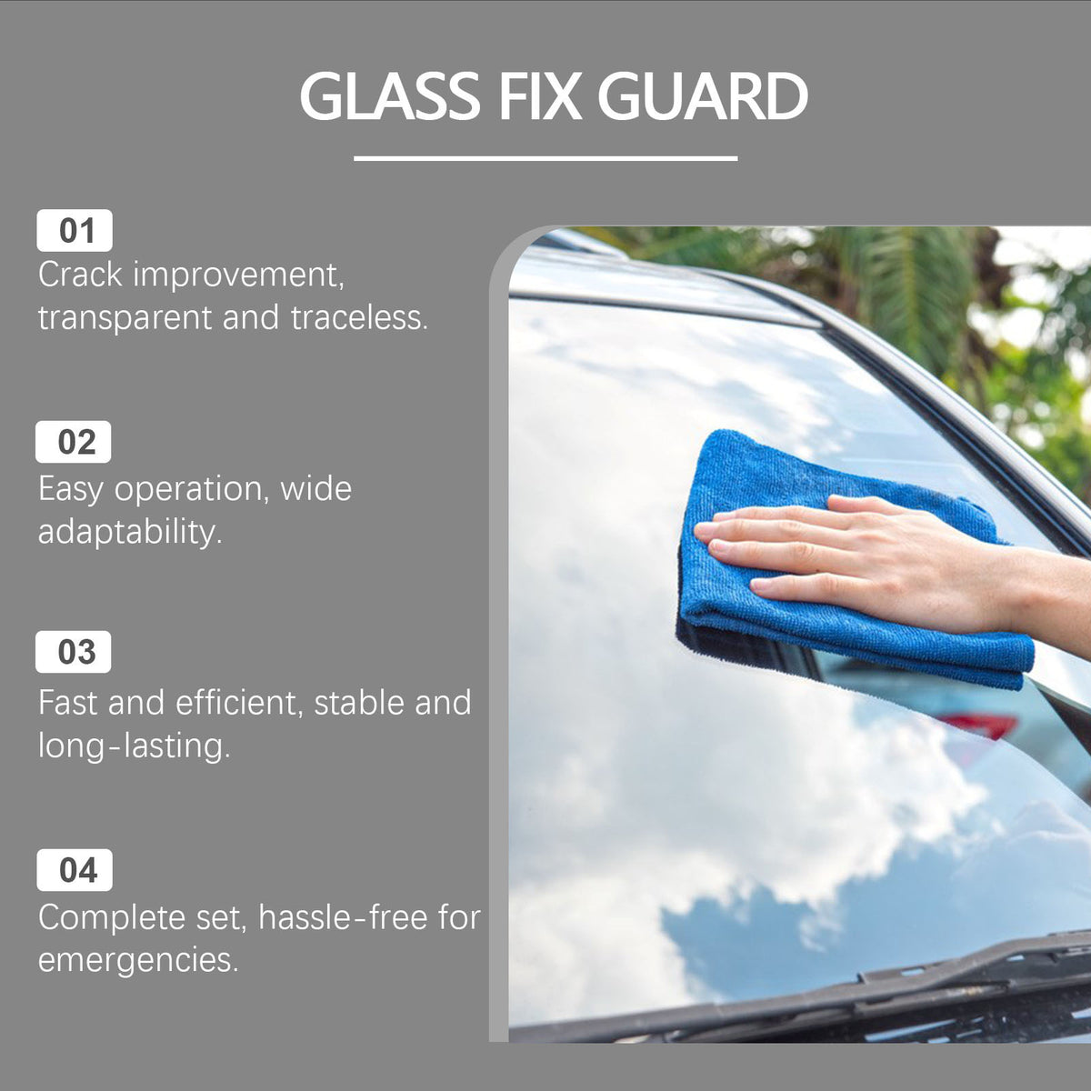 Hikmarion Kit de soins de verre fenêtre de voiture pare-brise réparation de fissure liquide améliore la vision claire