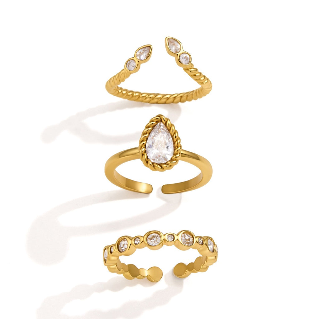 Twist Zircon anneau en acier titane Niche et haut de gamme
