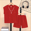 Été tendance Veste sans manches Garçons' Outfit with Starry Sky and Sparkling Strass