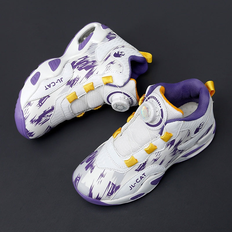 Chaussures de course au bouton de basket-ball en coussin