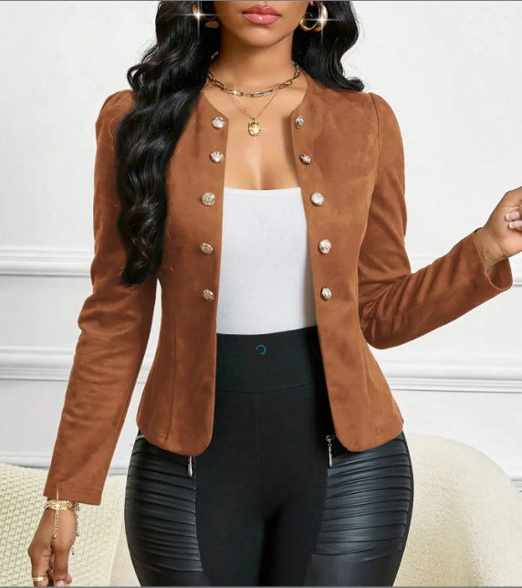Veste à manches longues à deux manches pour femmes sans doublure