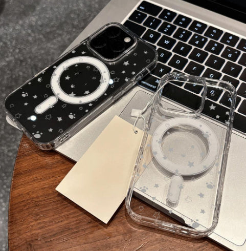 Coque de téléphone avec attache magnétique Gray Star Cat