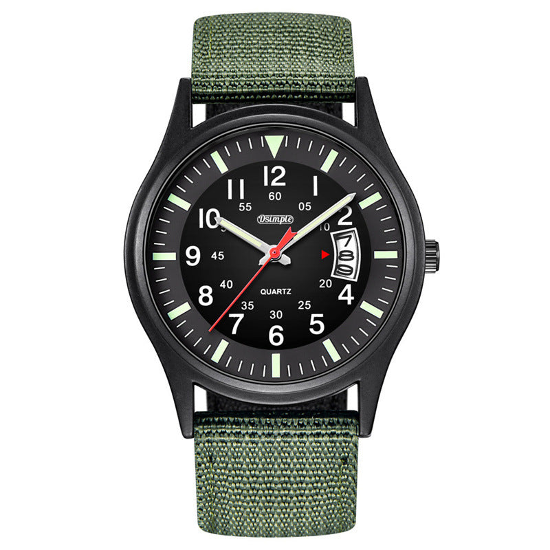 Montre à quartz en nylon lumineux pour hommes