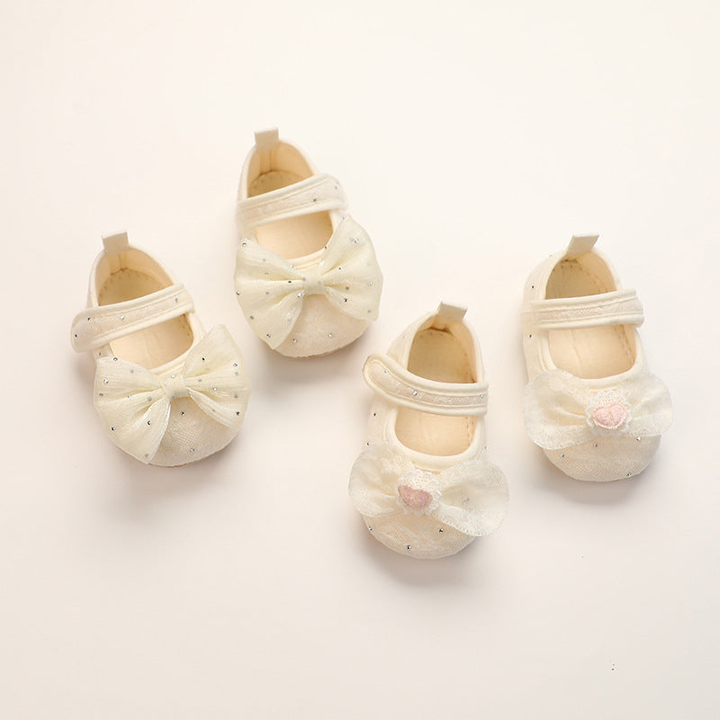 Bow Bébé Princesse Chaussures Non-dérapant Soft Bottom