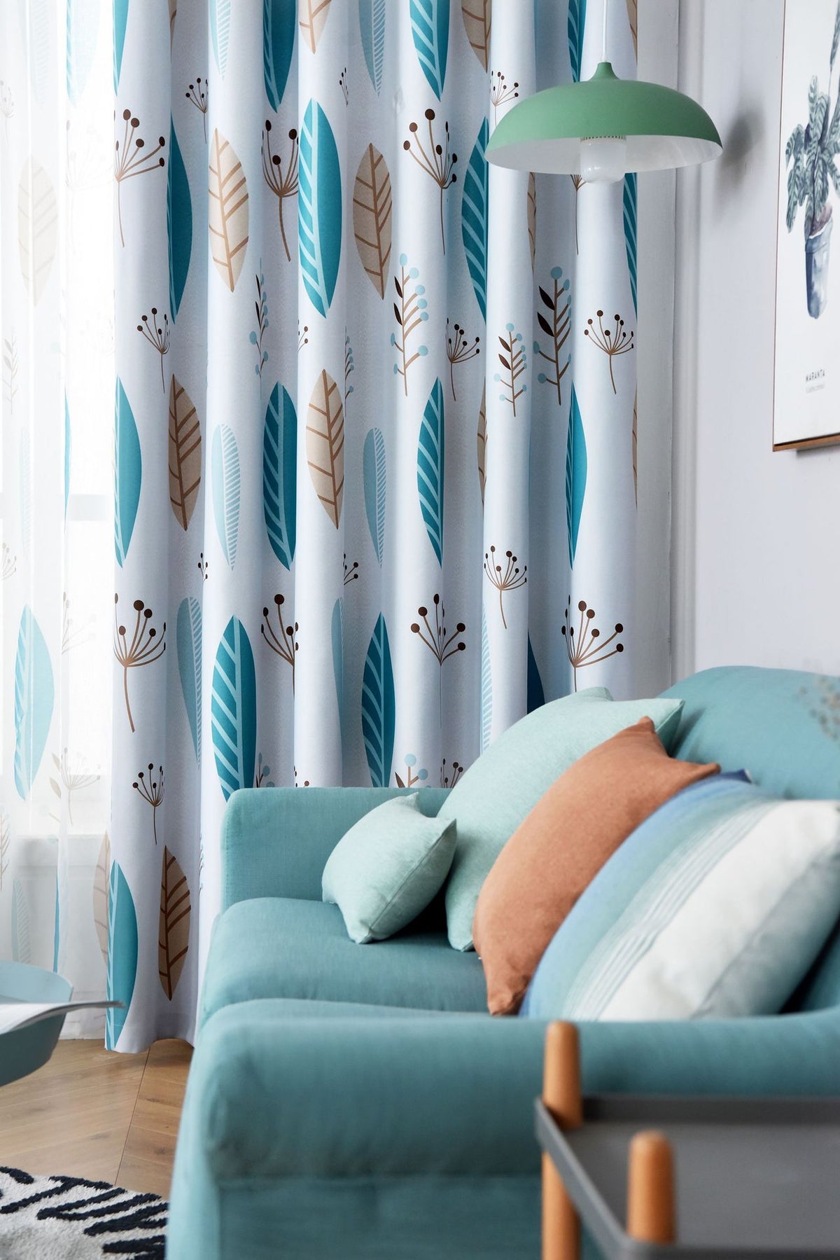 Style nordique Nordic Leaf Rideau Shading Chambre à coucher Salon Shading Rideau Finished Simp