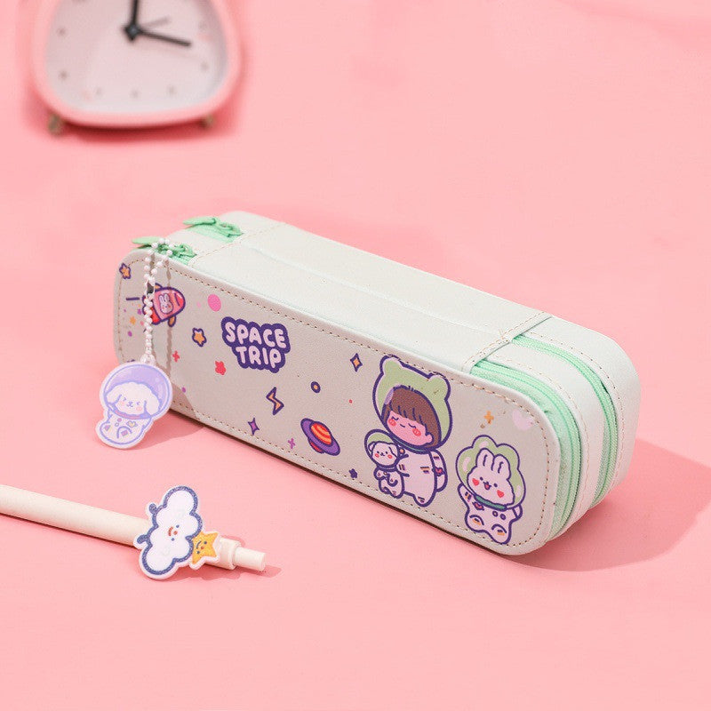 Boîte crayon de dessin animé cas mignon astronaute double-couche