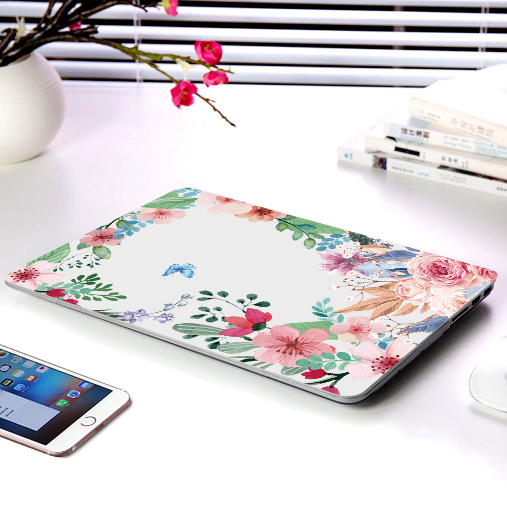Plastic Laptop Protection Shell Série de fleurs partielles
