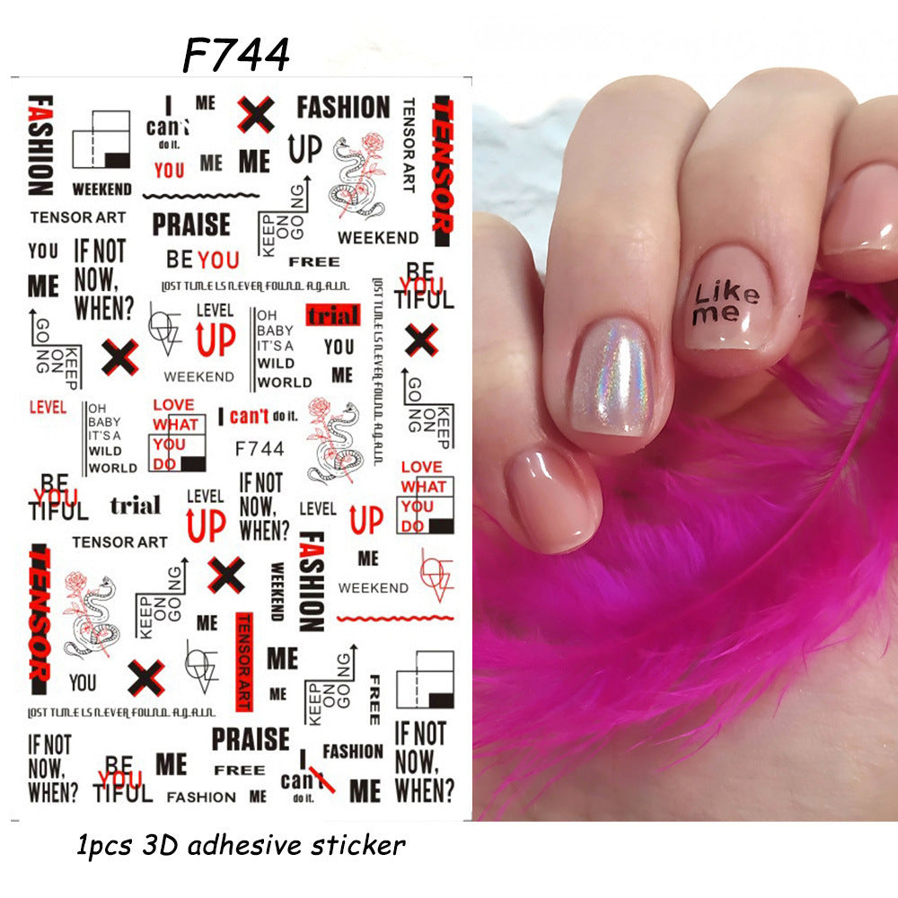Stickers Adhésif Art des ongles style Instagram Black and White Butterfly Punk Vibe