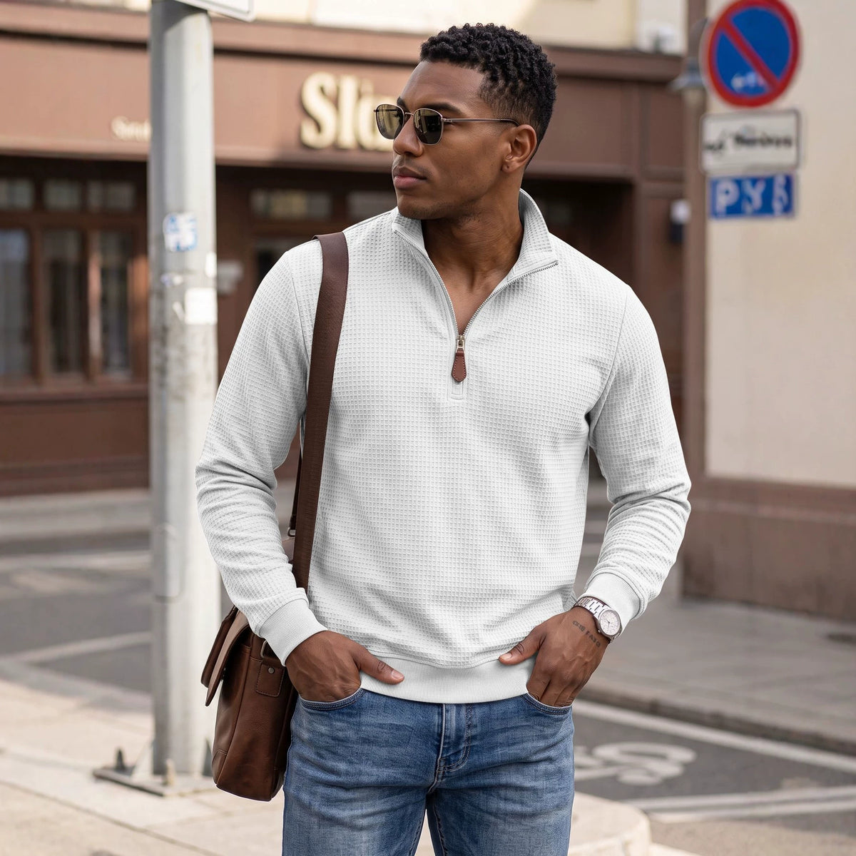 Sweater pour hommes Waffle Knit de style américain