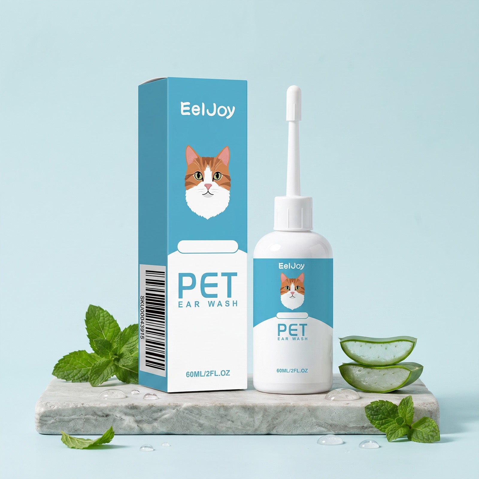 Animaux de compagnie Nettoyeur d'oreille Ingrédients doux Soins de l'oreille Dirt Odor Agent de nettoyage quotidien