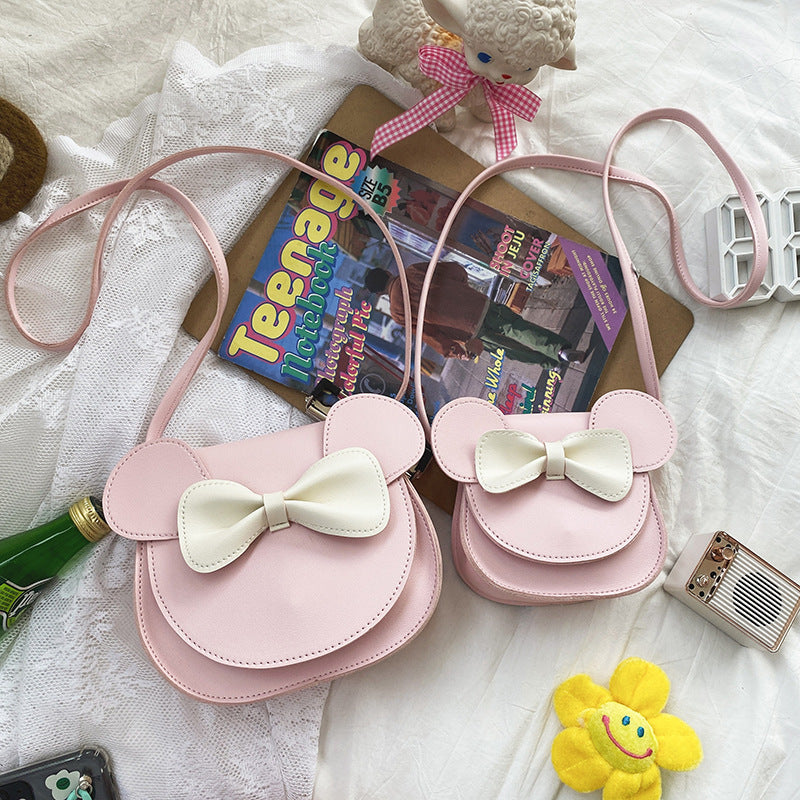 Mignon et adorable Bowknot Soft Girl Student Children's Small Bag Pu Female