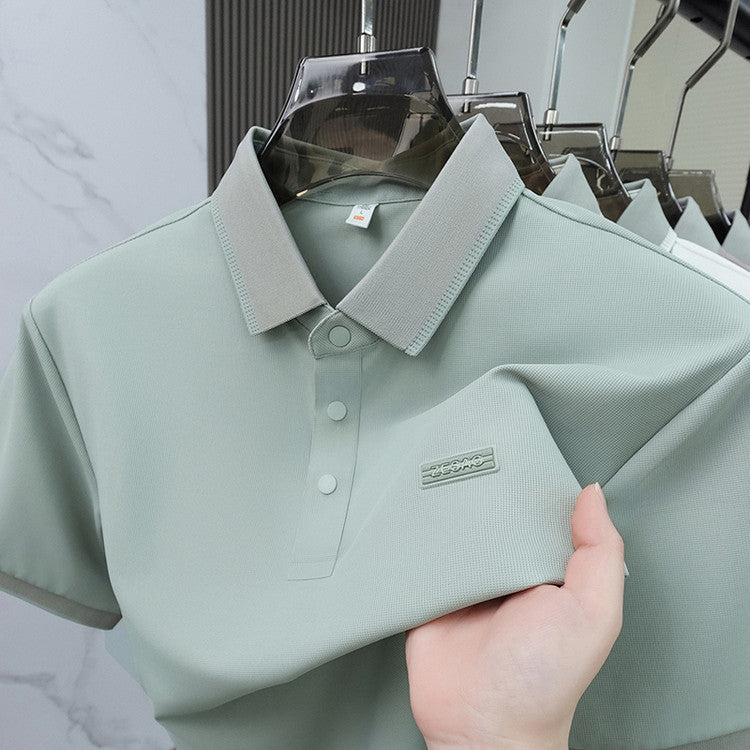 T-shirt à manches courtes pour hommes en soie de glace sans couture
