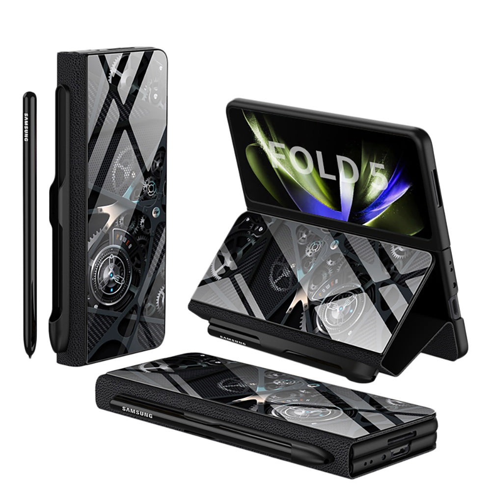 Galaxy Z Fold5 écran pliant téléphone mobile cas de téléphone Flip en verre créatif