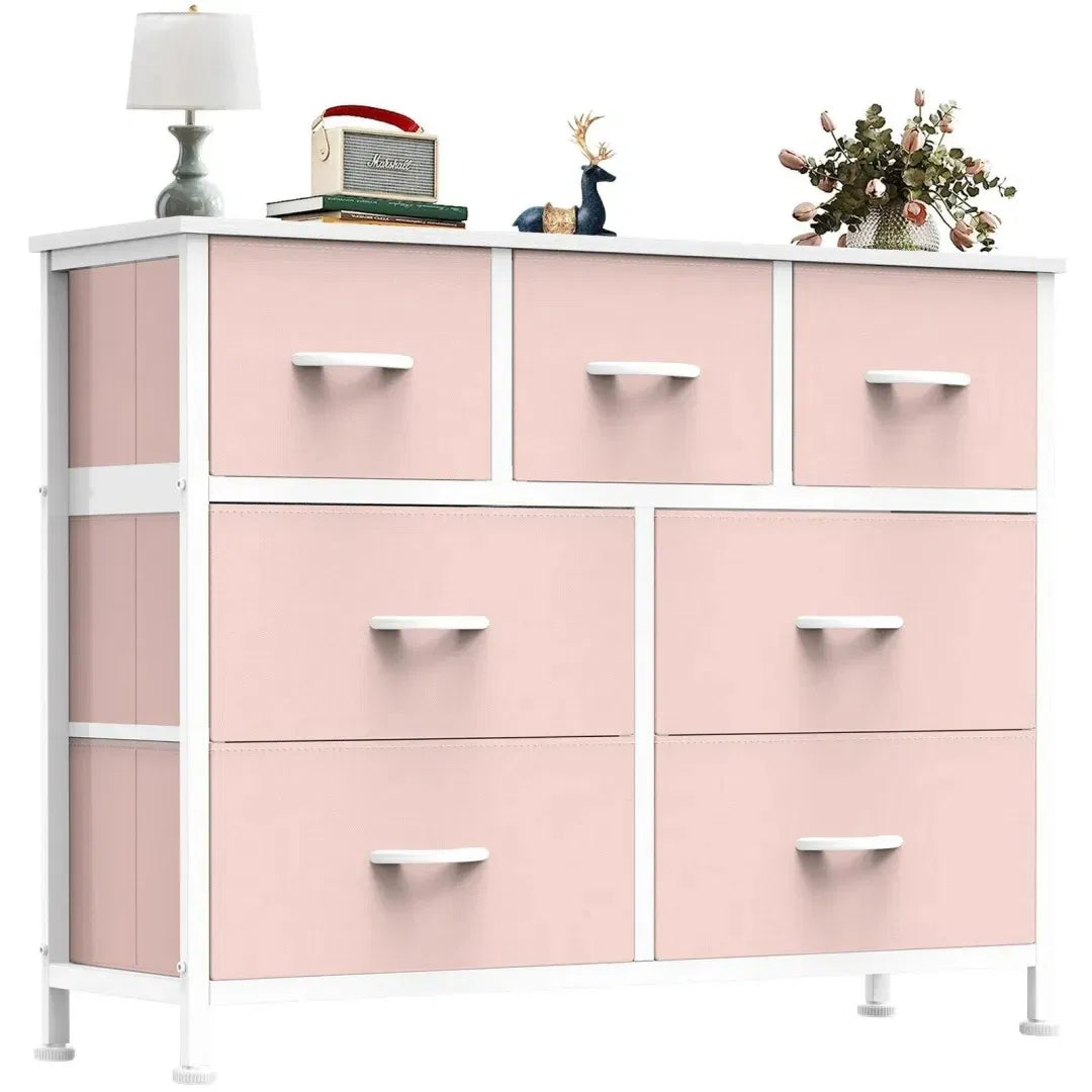 Desser pour chambre à coucher avec 7 tiroirs de tissu Rangement organisateur Clotes de poitrine pour vivre