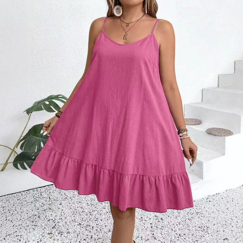 Robe courte large en forme de spaghetti
