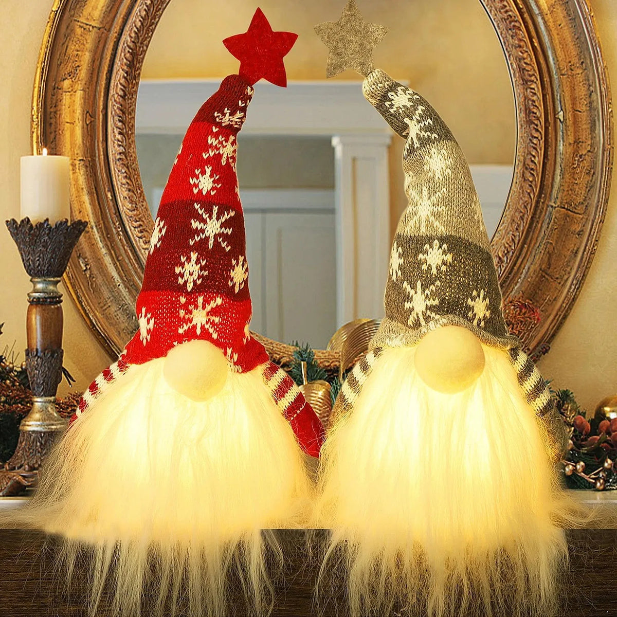 Gnome de Noël éclairé