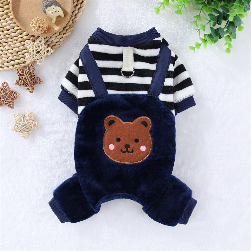 Vêtements de quatre jambes en flanelle épaississante pour animaux de compagnie
