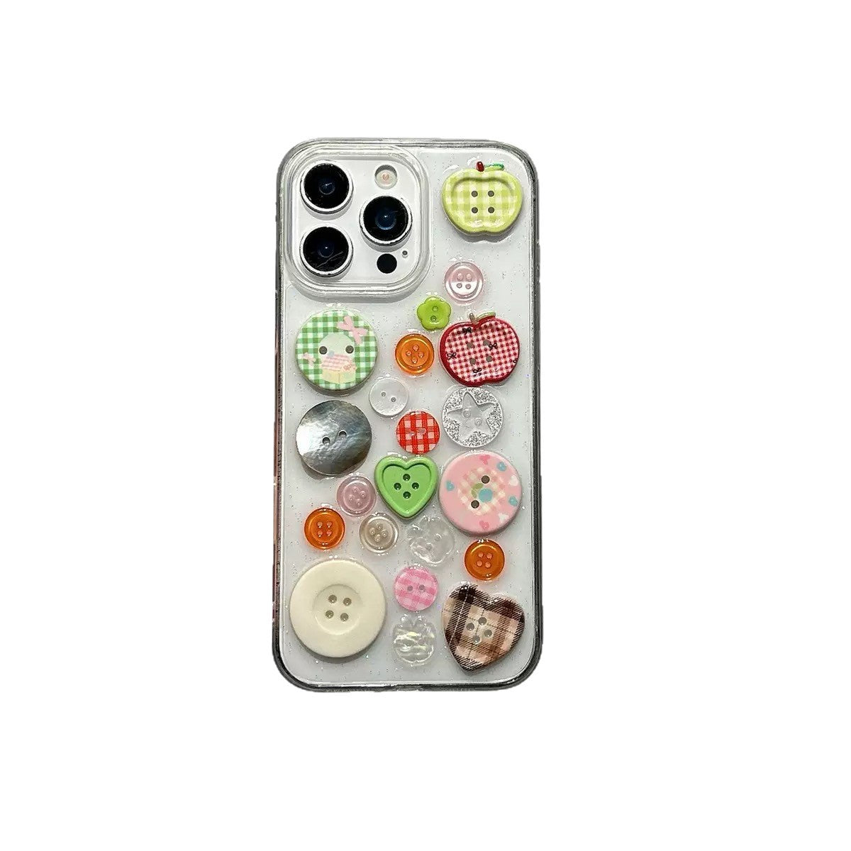 Colorful Button Epoxy Resin Phone Case for Girls