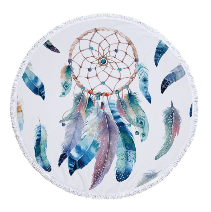 Rêve filet microfibre tour de plage serviette de yoga pad avec tassel