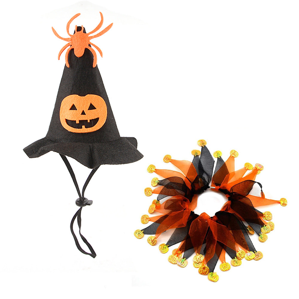 Chapeau d'Halloween Écharpe Set Crâne Pattern Chapeau de chat