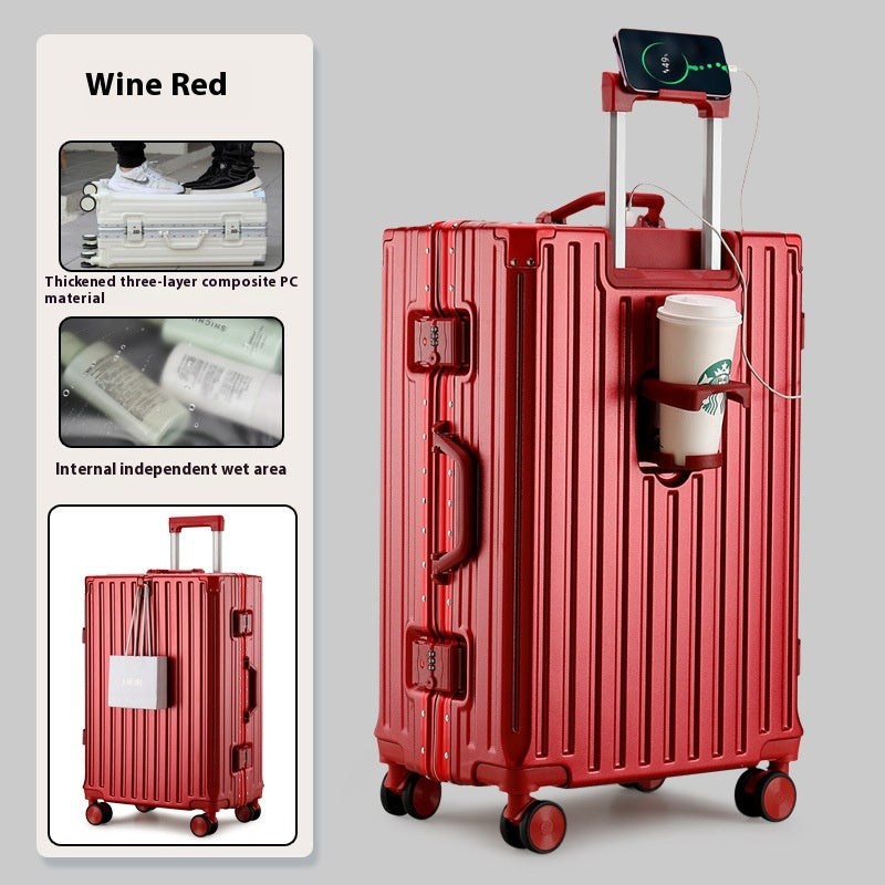 Grande capacité Travel Aluminium Frame Password Bagage
