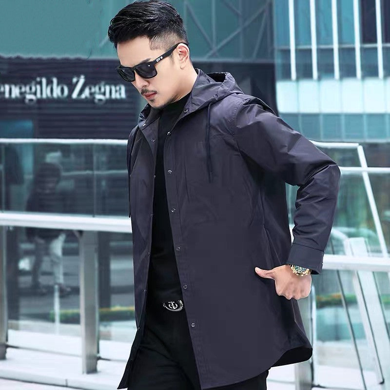 Manteau de tranchée de taille moyenne pour hommes