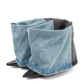 Bottes de denim pointues à talons hauts