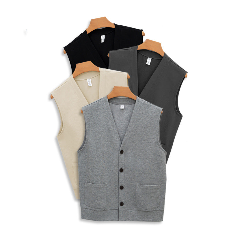 Veste de cardigan casual en couleur solide pour hommes