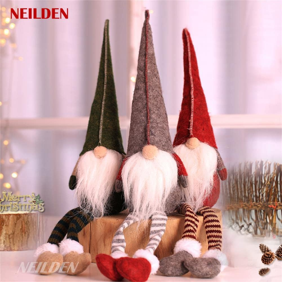 3pcs Décoration de Noël longues jambes Rudolph Doll Noël enfants Cadeau Hôtel Mall Fenêtre