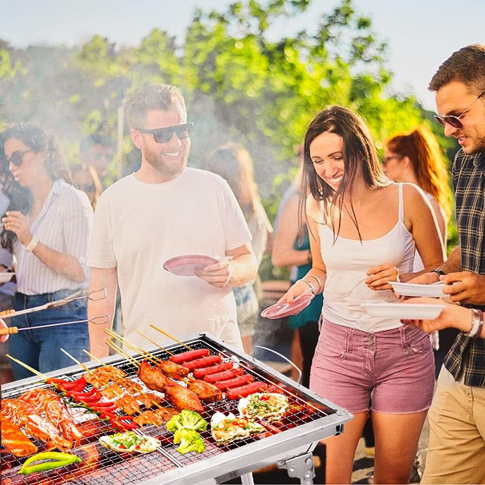 BBQ pliant Barbecue Barbecue Grill Acier Inox Jardin Pique-nique Camping Poêle